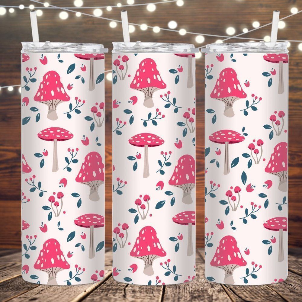 Mushroom 20oz metal skinny tumbler